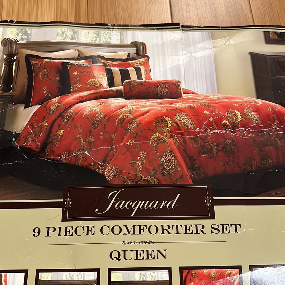 Jacquard Orange Comforter Set - Picture 2 of 13